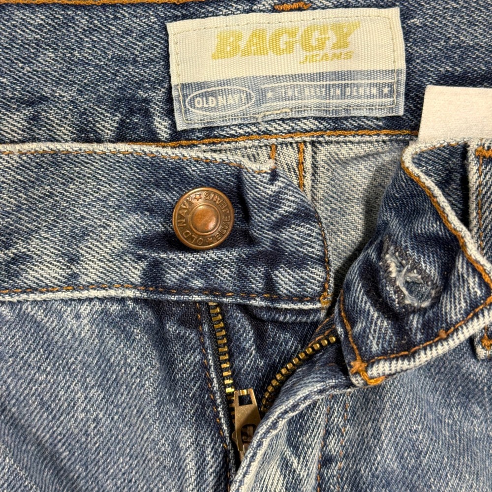 Old Navy Baggy Jeans Mens 33x34 Blue Denim Medium Wash Vintage 90s 401008-25-1‎
